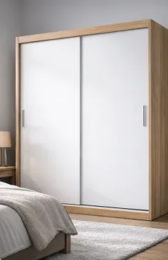 Modern Wooden Wardrobe with Sliding Doors