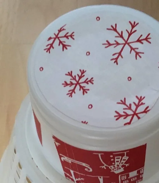 Decorative cups with snowflakes